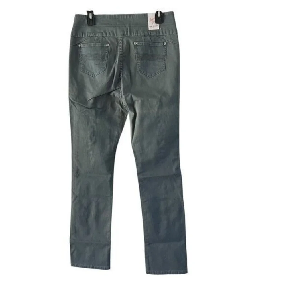 Danesi Jeans Distressed Gray Denim Pants Button Fly Straight Leg Women's Size 17